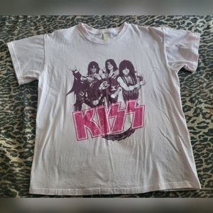 KISS Band Pink Logo Tee Large